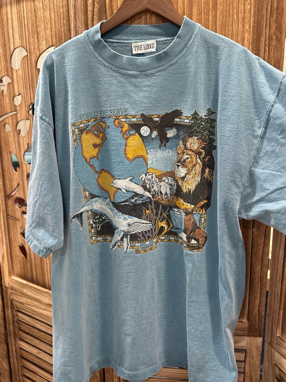 Vintage Dusty Blue The Lodge World Preserve Graphic Tee